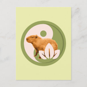 Cartão Postal Zen Capybara Yin Yang
