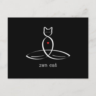Cartão Postal Zen Cat - texto do estilo do Rico.