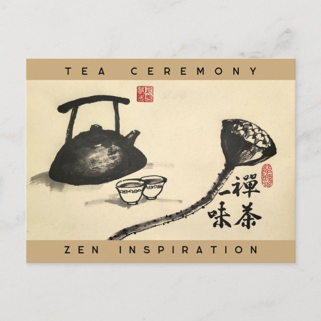 Cartão Postal Zen e Tea têm um gosto" (Frente)