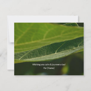 Cartão Postal Zen Leaf – Natureza Personalizada