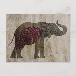 Cartão Postal Zen Tribal Elephant
