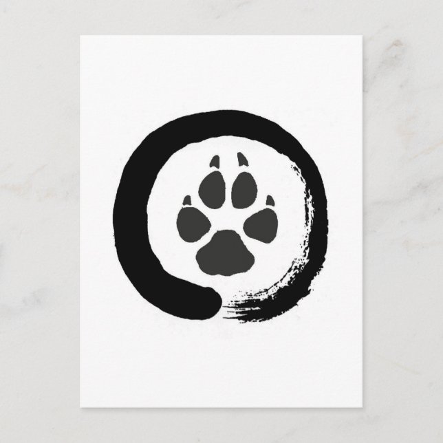 Cartão Postal Zen wolf impressão (Frente)