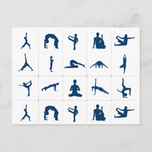 Cartão Postal Zen Yoga Poses Lotus Tree of Life