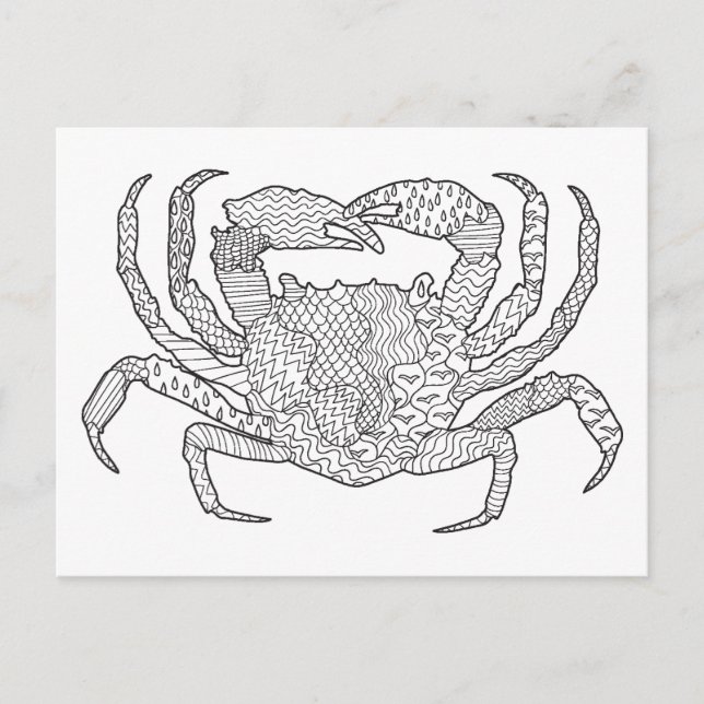 Cartão Postal Zendoodle Crab (Frente)