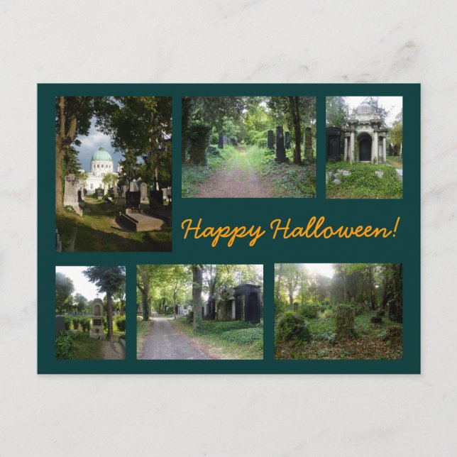 Cartão Postal Zentralfriedhof Halloween Collage (Frente)