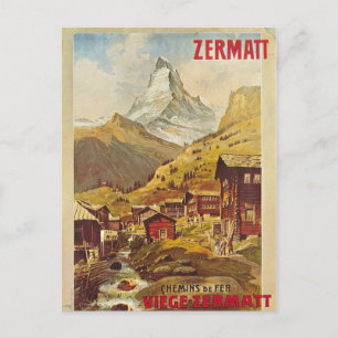 Cartão postal Zermatt Suiça Gornergratahn