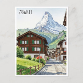 Cartão Postal Zermatt Suíça Matterhorn Viagem