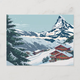 Cartão Postal Zermatt, Suiça Matterhorn Viagens vintage