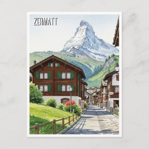 Cartão Postal Zermatt Suíça Viagem Matterhorn