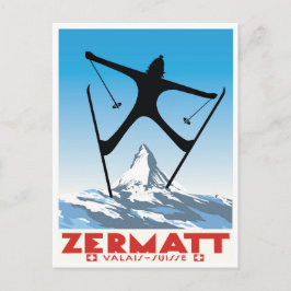 Cartão Postal Zermatt,Valais,Suíça,Esqui