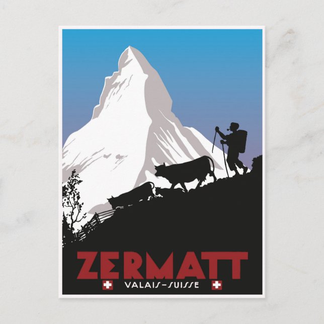 Cartão Postal Zermatt,Valais,Suisse, (Frente)