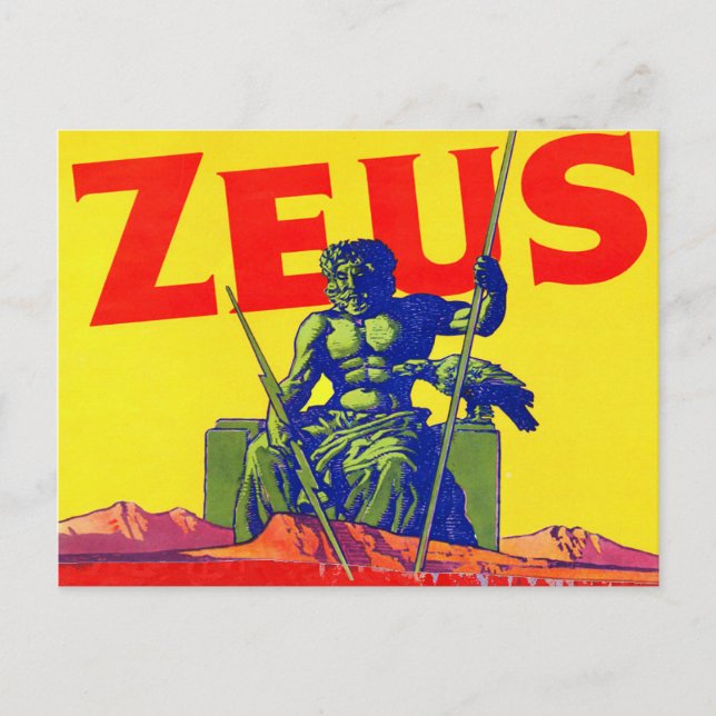 Cartão Postal Zeus - Design Poster vintage (Frente)