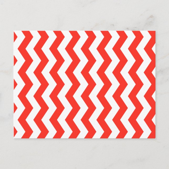 Cartão Postal Zigue-zague Vermelho e Branco (Frente)