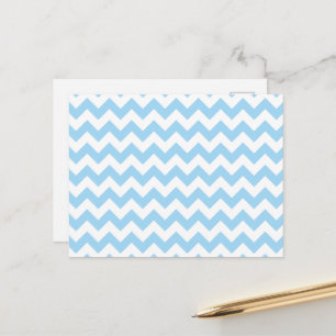 Cartão Postal Zigzag Azul, Chevron Azul, Padrão Geométrico