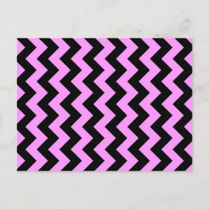 Cartão Postal Zigzag rosa e preto