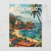 Zihuatanejo México Viagem Arte Vintage