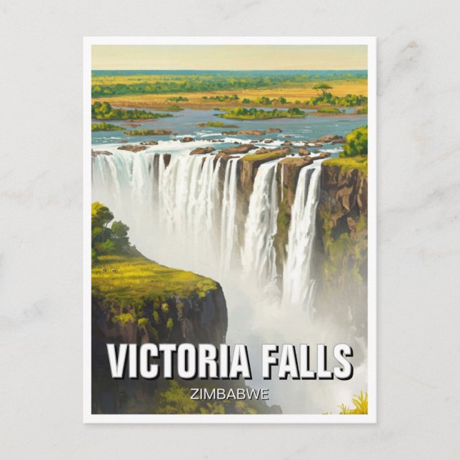 Cartão Postal Zimbábue Victoria Falls Viagem (Frente)