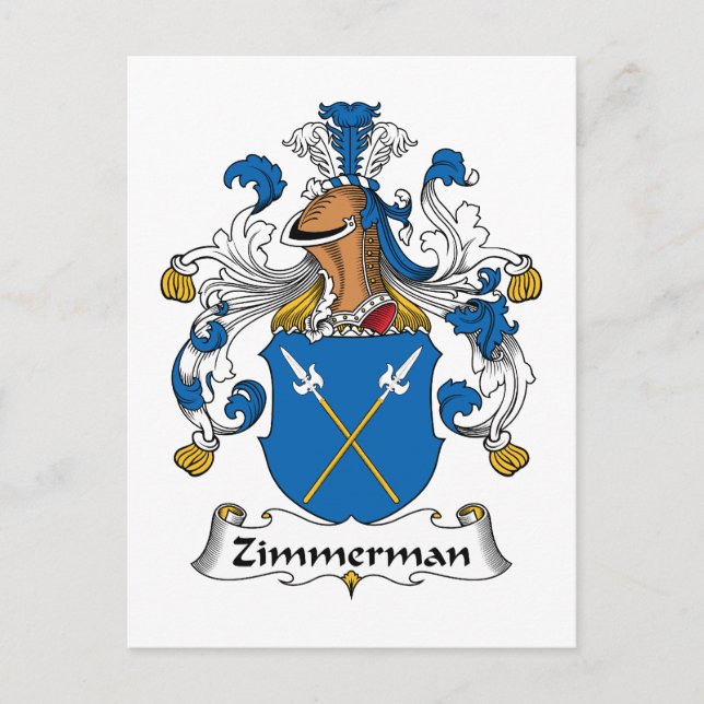 Cartão Postal Zimmerman Family Crest (Frente)