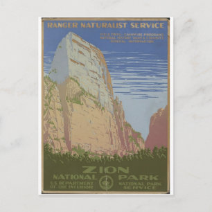 Cartão Postal Zion National Park 1938 Springdale Utah