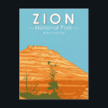 Cartão Postal Zion National Park Utah Zion Canyon 2 Vintage<br><div class="desc">Zion vetor trabalho de arte design. O parque é uma zona natural de Utah a sudoeste,  que se distingue pelos penhascos vermelhos íngremes de Zion Canyon.</div>