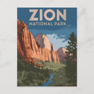 Cartão Postal Zion National Park Vintage