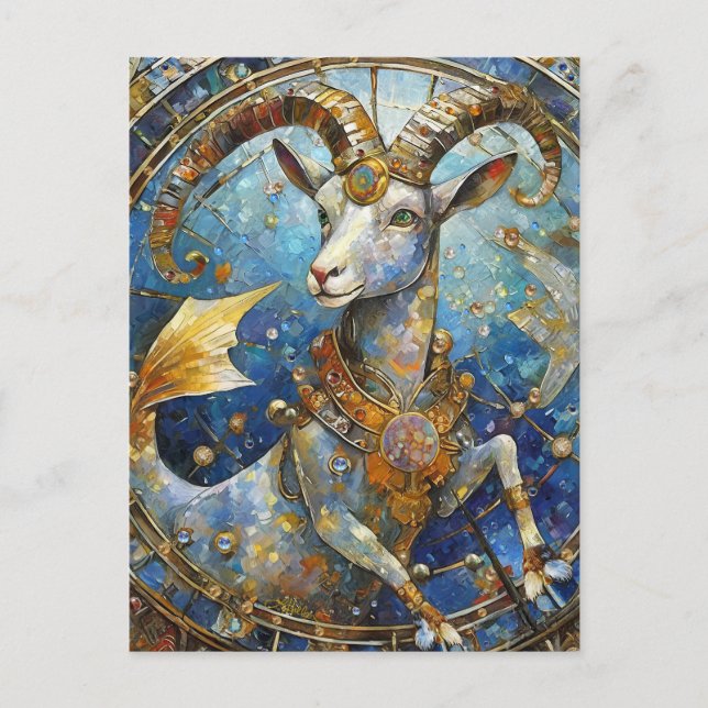 Cartão Postal Zodíaco - Capricórnio o Bode Marinho (Frente)