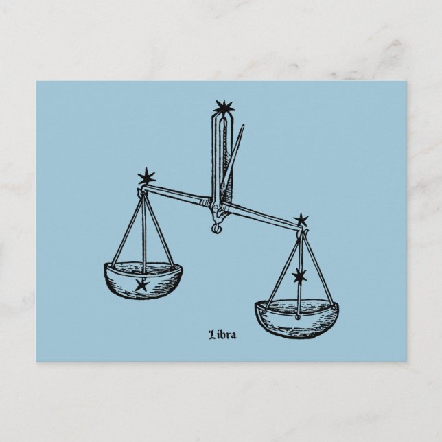Cartão Postal Zodíaco: Libra, 1482 (Frente)