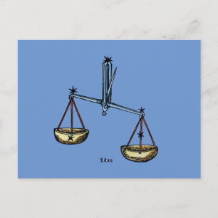 Cartão Postal Zodíaco: Libra Em Cor