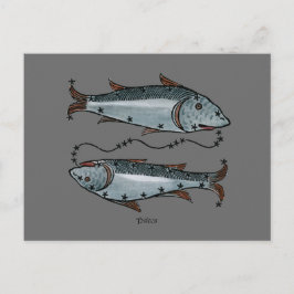 Cartão Postal Zodíaco: Peixes Em Cor