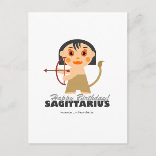 Cartão Postal Zodíaco sagitário para crianças