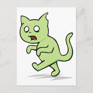 Cartão Postal Zombie Cat Sobe Novamente