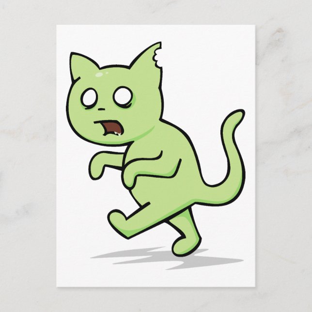 Cartão Postal Zombie Cat Sobe Novamente (Frente)