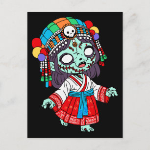 Cartão Postal Zombie Coreano Cute