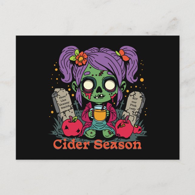 Cartão Postal Zombie da Estação de Cider da Apple (Frente)