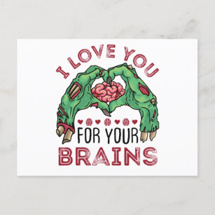 Cartão Postal Zombie Dia de os namorados Engraçado Te Ama Por Cé