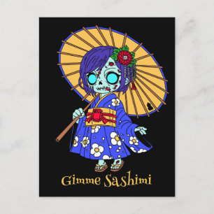 Cartão Postal Zombie japonês giro