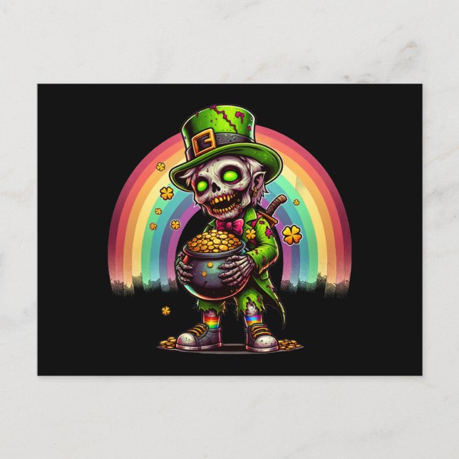 Cartão Postal Zombie Leprechaun (Frente)