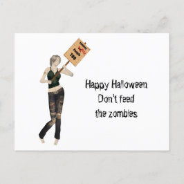 Cartão Postal Zombie Pin Up Girl Protesto