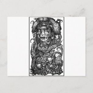 Cartão Postal Zombie Pirata Girl