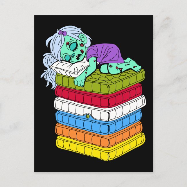 Cartão Postal Zombie Princess e Pea (Frente)