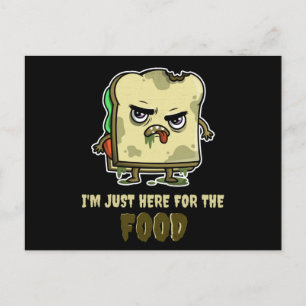 Cartão Postal Zombie Sandwich Toast Dia de as Bruxas engraçado K