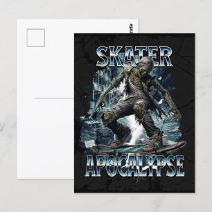 CARTÃO POSTAL ZOMBIE SKATER APOCALYPSE