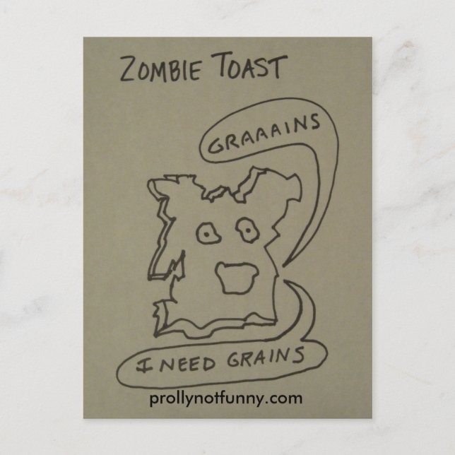 Cartão Postal Zombie Toast (Frente)