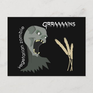 Cartão Postal Zombie vegetariana quer Graaaains!