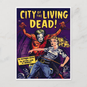 Cartão Postal Zombie - Vintage Horror Comic