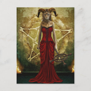 Cartão Postal Zombie witch demon postcard