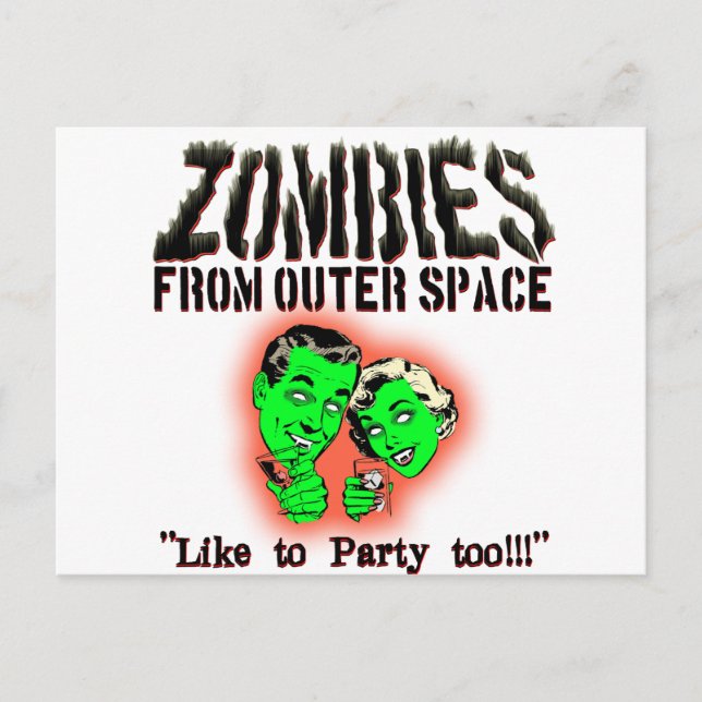 Cartão Postal Zombies Do Espaço Exterior! (Frente)