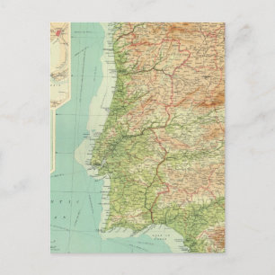 Cartão Postal Zona oeste da espanha e Portugal