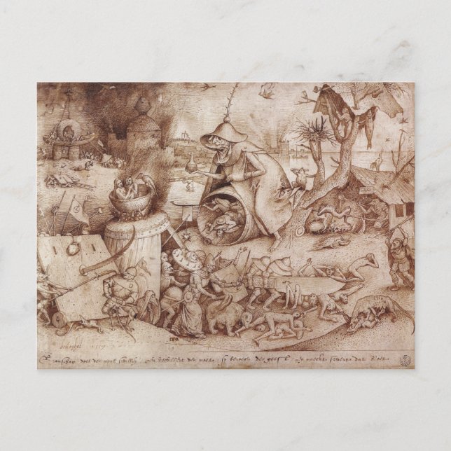 Cartão Postal Zorn (Raiva) apresentada por Pieter Bruegel, o Vel (Frente)