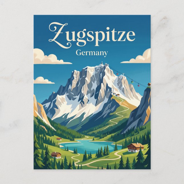 Cartão Postal Zugspitze Alemanha (Frente)